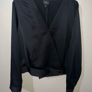 Elegant Black Wrap Top